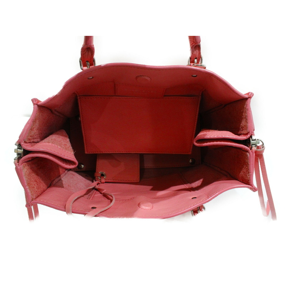 Balenciaga Paper Leather Handbag Bag Pink - Picture 5 of 7